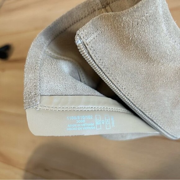 ZARA Beige Suede Heeled Ankle Boots Size 40 Brand New - Picture 8 of 10